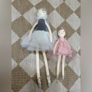 Anthropologie Mom Ami stuffed dolls lovey ballerina glitter sparkle girls baby